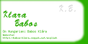 klara babos business card