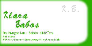 klara babos business card